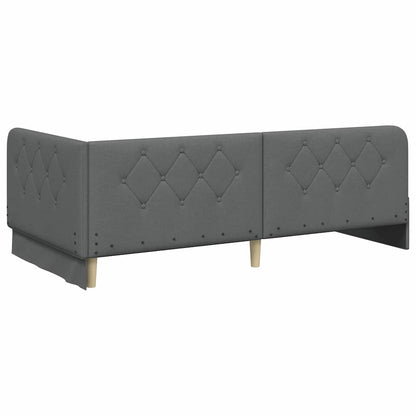 Hoekbedframe met hoofdeinde Donkergrijs 100 x 200 cm Stof