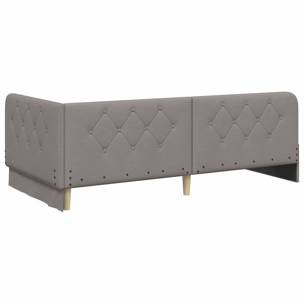 Hoekbedframe met hoofdeinde Taupe 100 x 200 cm Stof