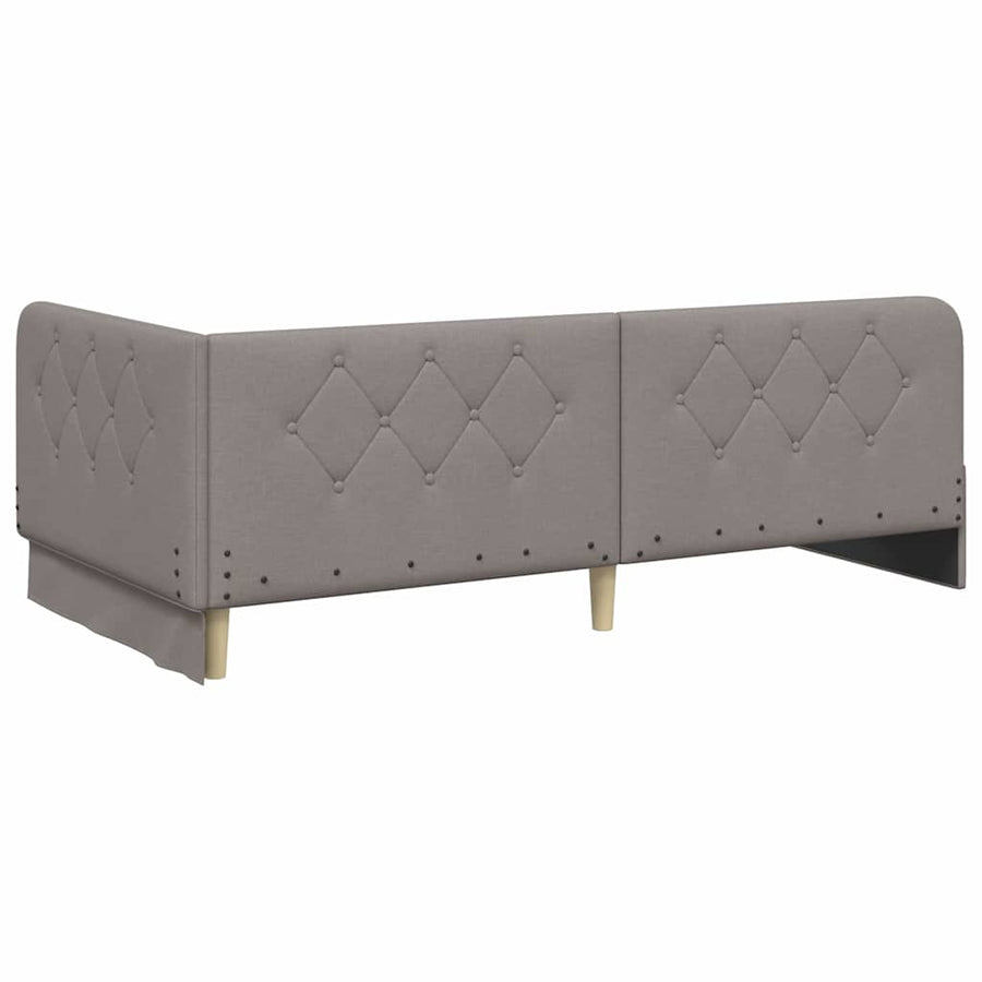 Hoekbedframe met hoofdeinde Taupe 100 x 200 cm Stof