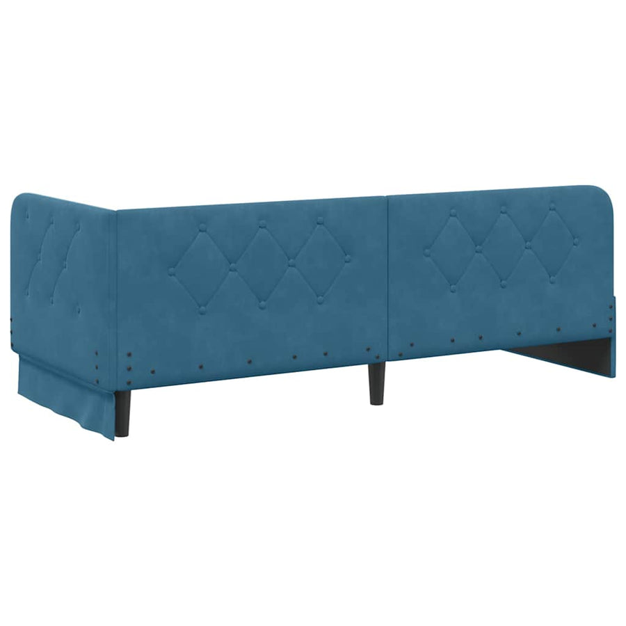 Hoekbedframe met hoofdeinde Blauw 80 x 200 cm Fluweel