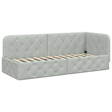 Hoekbedframe met hoofdeinde Lichtgrijs 80 x 200 cm Fluweel
