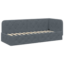 Hoekbedframe met hoofdeinde Donkergrijs 80 x 200 cm Fluweel