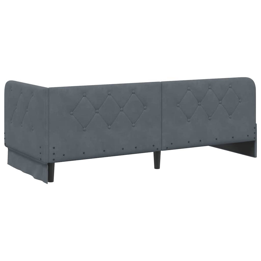 Hoekbedframe met hoofdeinde Donkergrijs 80 x 200 cm Fluweel