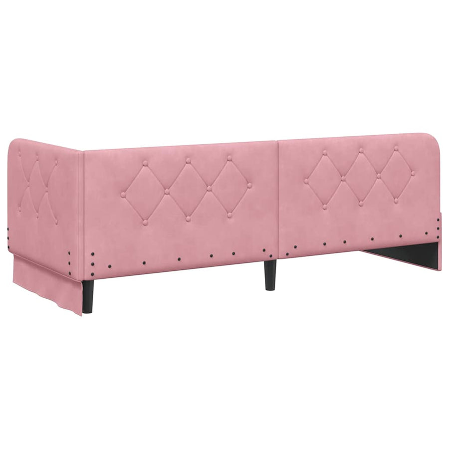 Hoekbedframe met hoofdeinde Roze 80 x 200 cm Fluweel