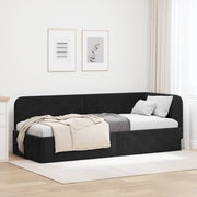 Hoekbedframe 80x200 cm zwart fluweel