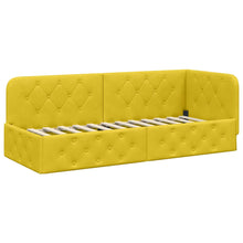 Hoekbedframe met hoofdeinde Geel 80 x 200 cm Fluweel