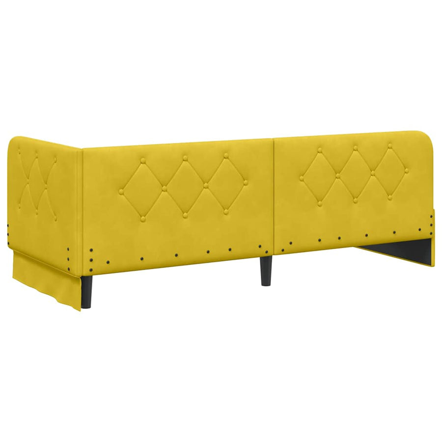 Hoekbedframe met hoofdeinde Geel 80 x 200 cm Fluweel