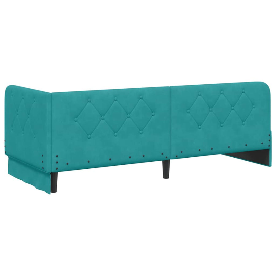 Hoekbedframe met hoofdeinde Turquoise 80 x 200 cm Fluweel