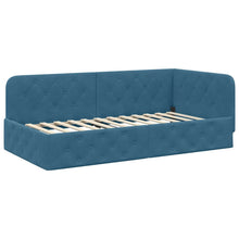 Hoekbedframe met hoofdeinde Blauw 90 x 190 cm Fluweel