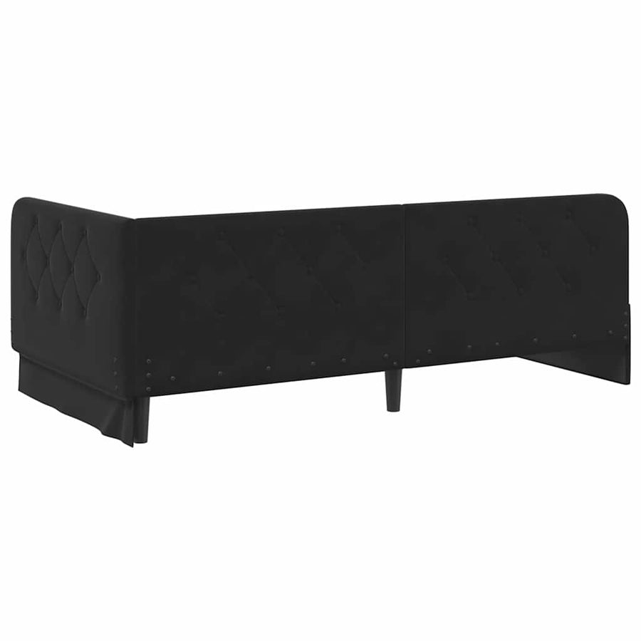 Hoekbedframe met hoofdeinde Zwart 90 x 190 cm Fluweel