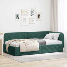 Hoekbedframe met hoofdeinde Donkergroen 90 x 200 cm Fluweel