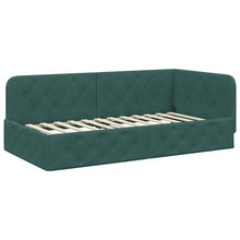 Hoekbedframe met hoofdeinde Donkergroen 90 x 200 cm Fluweel