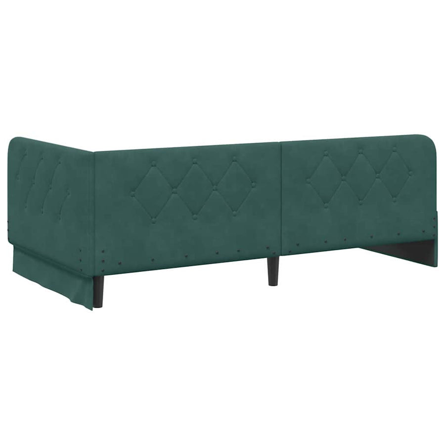 Hoekbedframe met hoofdeinde Donkergroen 90 x 200 cm Fluweel