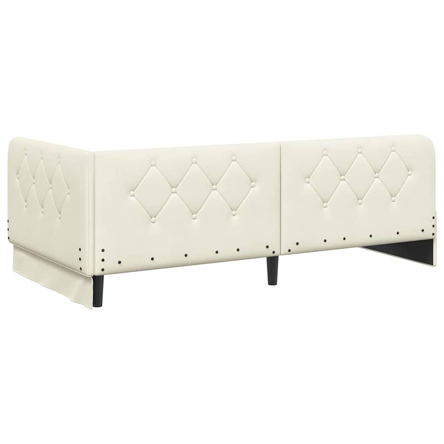 Hoekbedframe met hoofdeinde Crème 100 x 200 cm Fluweel