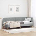 Corner Bed Frame with Headboard Light Grey 80 x 200 cm Fabric
