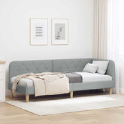 Hoekbedframe 80x200 cm lichtgrijs stof