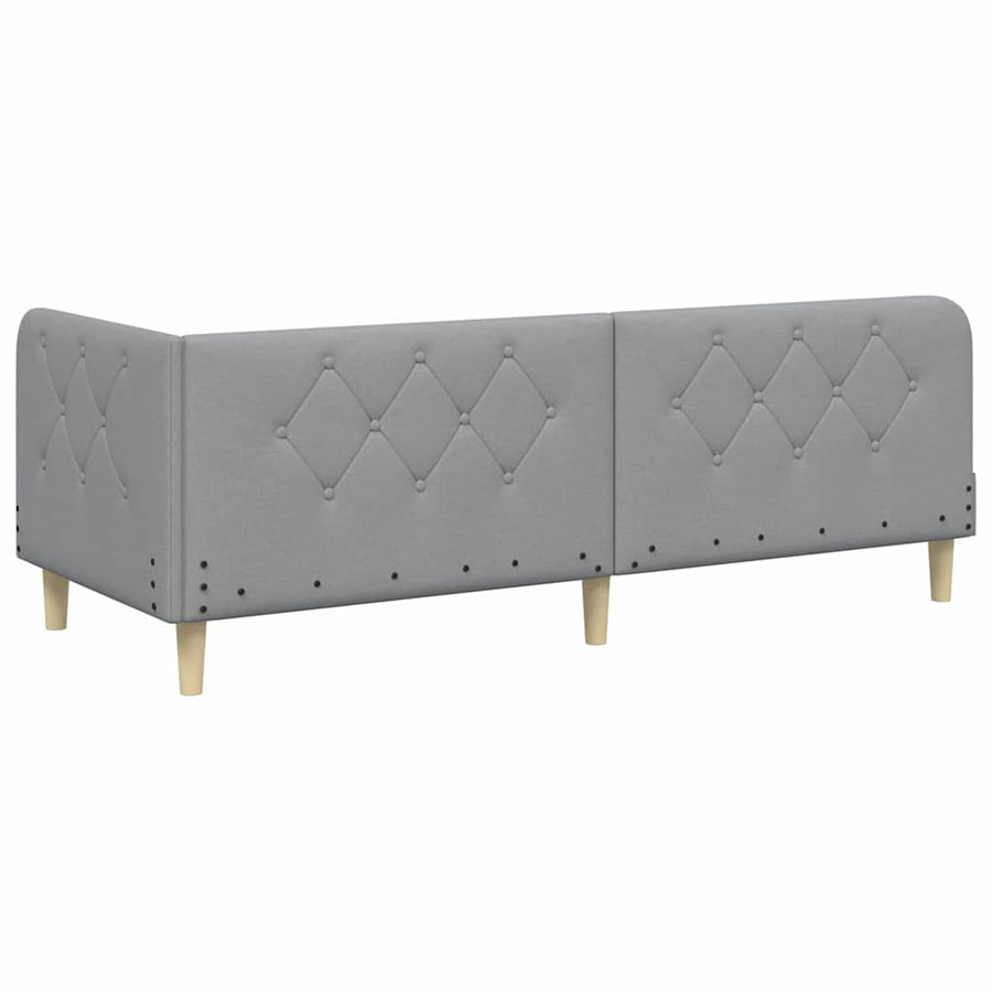 Hoekbedframe met hoofdeinde Lichtgrijs 80 x 200 cm Stof
