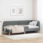 Hoekbedframe 80x200 cm donkergrijs stof