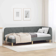 Hoekbedframe met hoofdeinde Donkergrijs 80 x 200 cm Stof