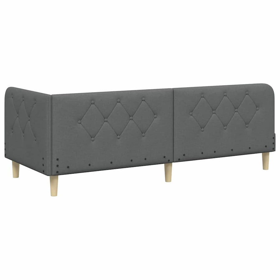 Hoekbedframe met hoofdeinde Donkergrijs 80 x 200 cm Stof