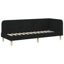 Hoekbedframe met hoofdeinde Zwart 80 x 200 cm Stof