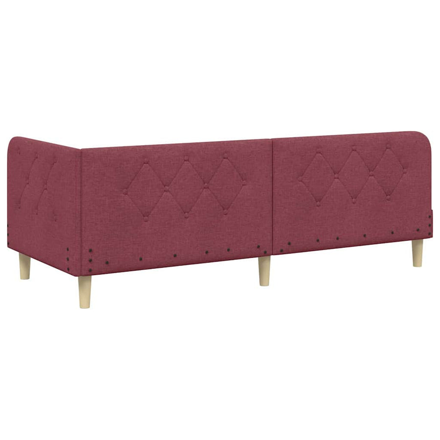 Hoekbedframe met hoofdeinde Wijnrood 80 x 200 cm Stof