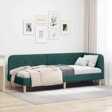 Hoekbedframe met hoofdeinde Donkergroen 80 x 200 cm Stof