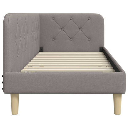 Hoekbedframe met hoofdeinde Taupe 80 x 200 cm Stof