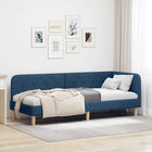 Hoekbedframe 80x200 cm stof blauw