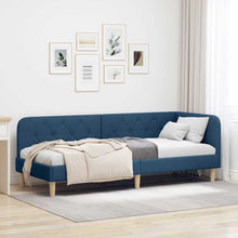 Hoekbedframe met hoofdeinde Blauw 80 x 200 cm Stof