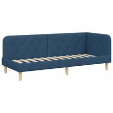 Hoekbedframe met hoofdeinde Blauw 80 x 200 cm Stof