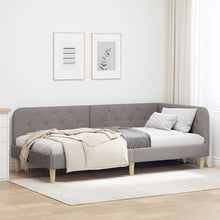 Hoekbedframe met hoofdeinde Taupe 90 x 190 cm Stof