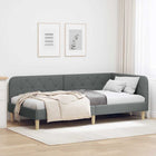 Corner Bed Frame with Headboard Dark Grey 90 x 200 cm Fabric