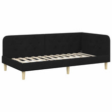 Hoekbedframe met hoofdeinde Zwart 90 x 200 cm Stof