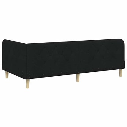 Hoekbedframe met hoofdeinde Zwart 90 x 200 cm Stof