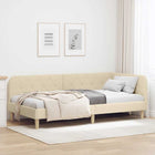 Hoekbedframe 90x200 cm crème stof