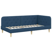 Hoekbedframe met hoofdeinde Blauw 90 x 200 cm Stof