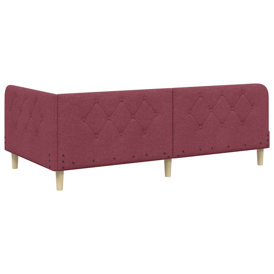 Hoekbedframe met hoofdeinde Wijnrood 100 x 200 cm Stof