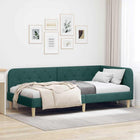 Hoekbedframe 100x200 cm donkergroen stof