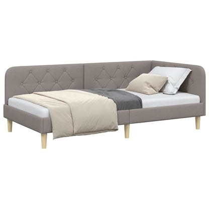 Hoekbedframe met hoofdeinde Taupe 100 x 200 cm Stof