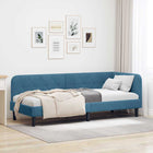 Hoekbedframe 80x200 cm blauw fluweel