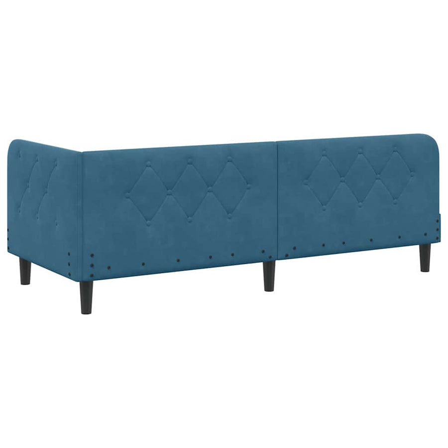Hoekbedframe met hoofdeinde Blauw 80 x 200 cm Fluweel