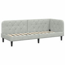 Hoekbedframe met hoofdeinde Lichtgrijs 80 x 200 cm Fluweel