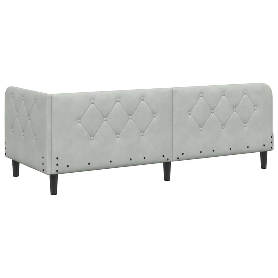 Hoekbedframe met hoofdeinde Lichtgrijs 80 x 200 cm Fluweel