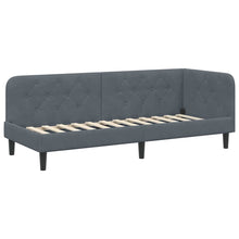 Hoekbedframe met hoofdeinde Donkergrijs 80 x 200 cm Fluweel