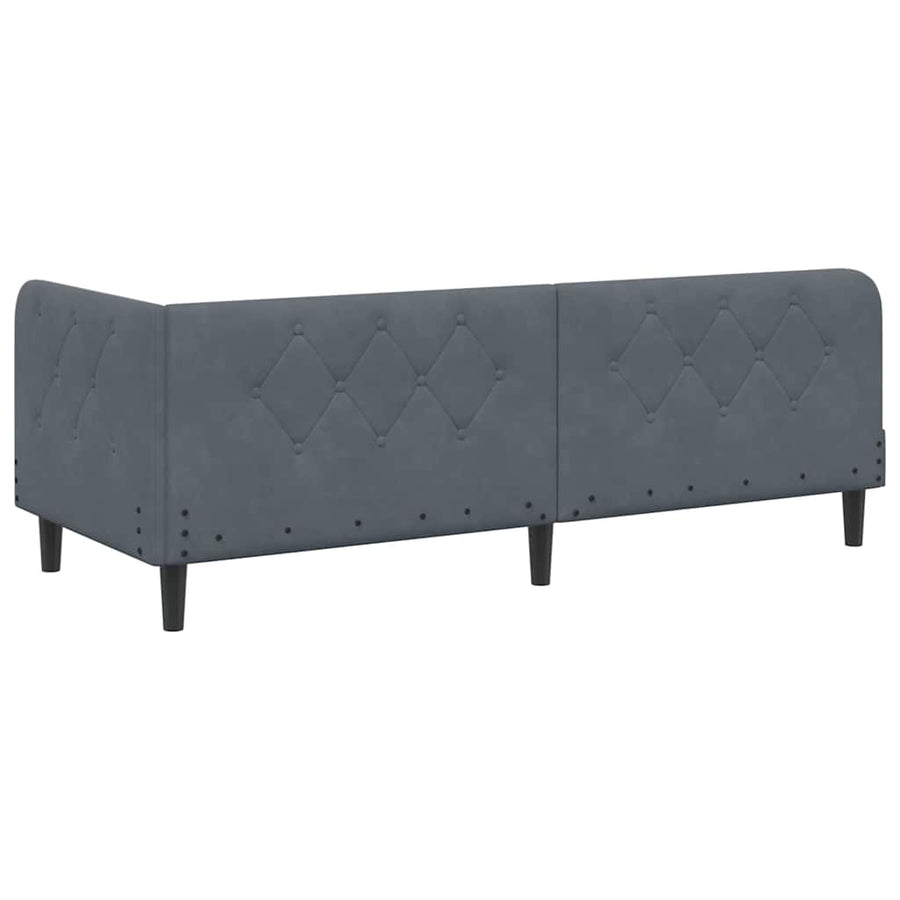Hoekbedframe met hoofdeinde Donkergrijs 80 x 200 cm Fluweel