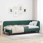 Hoekbedframe 80x200 cm donkergroen fluweel