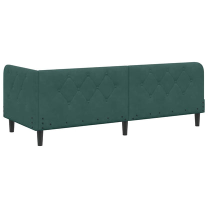 Hoekbedframe met hoofdeinde Donkergroen 80 x 200 cm Fluweel
