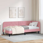 Hoekbedframe 80x200 cm roze fluweel