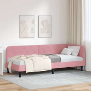 Hoekbedframe 80x200 cm roze fluweel